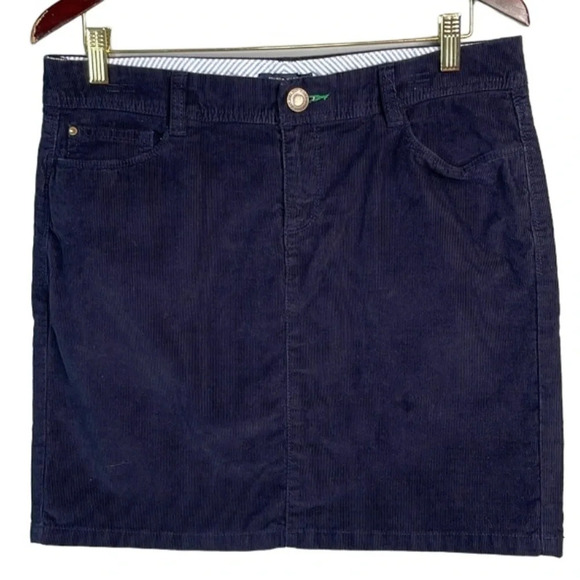 TOMMY HILFIGER Corduroy Mini Skirt Navy Blue Preppy Academia Y2K Size 10 - Picture 10 of 10